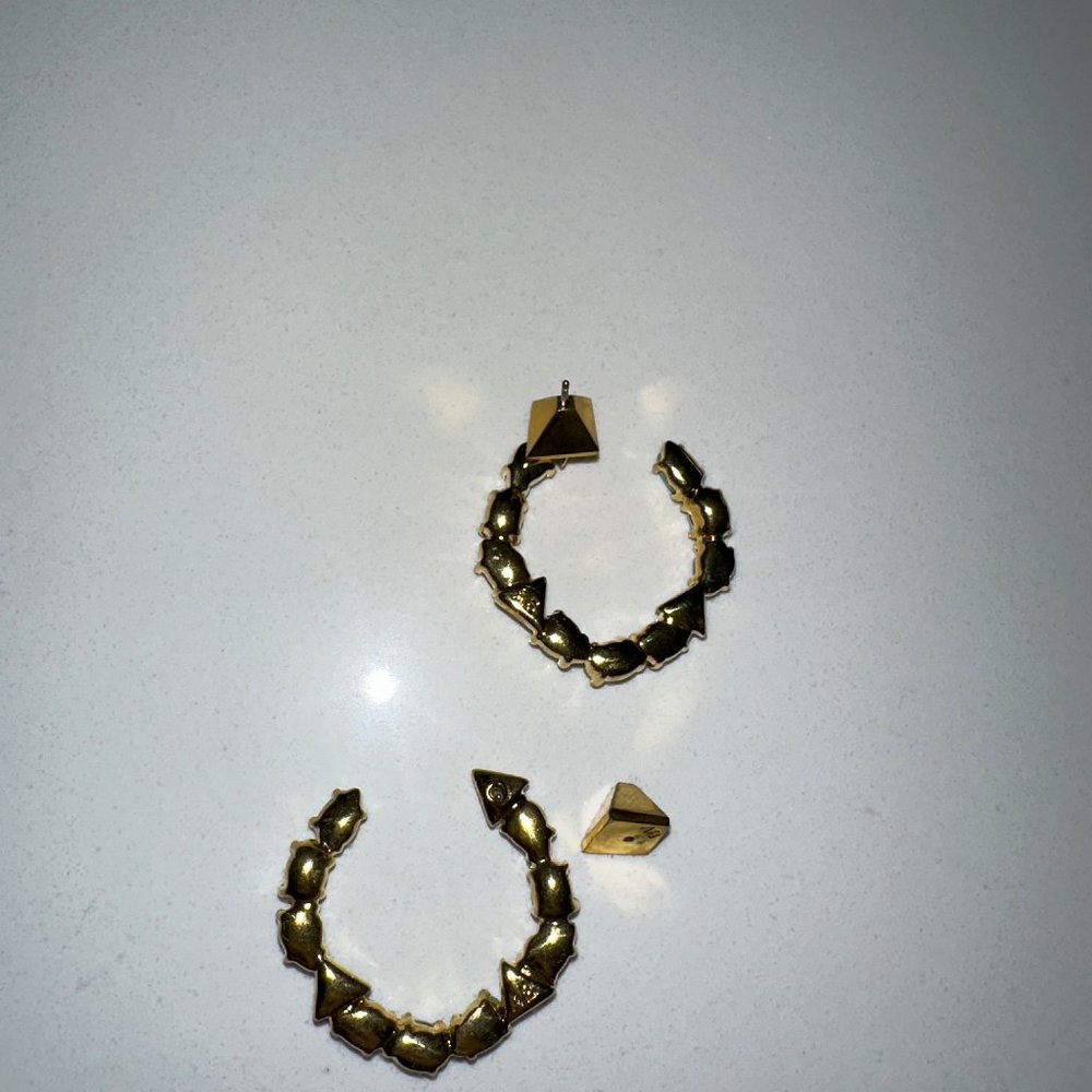 Alexis Bittar *Forever Yours* coiled hoop rhinestone labradorite earrings - Picture 2 of 4
